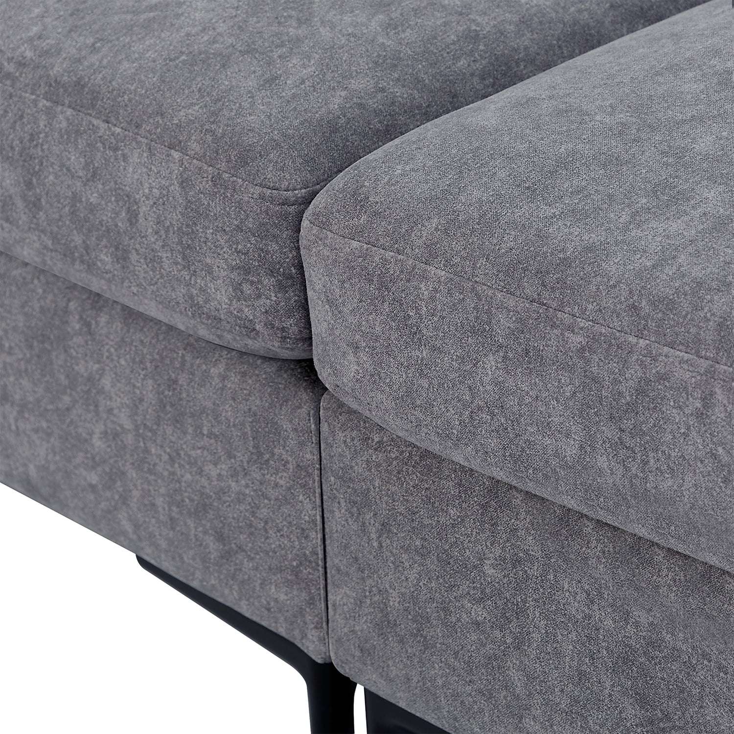 Kadyn Upholstered Modern Loveseat Sofa, Couches with Metal Legs and 2 Pillows, Sofa Couches for Small Spaces, Grey