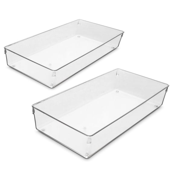 Sorbus Clear Drawer Organizer, Large BPA-Free Storage Tray, 2 Pack