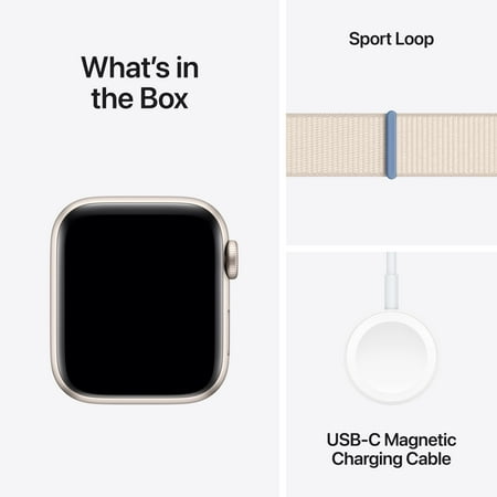 Apple Watch SE 2nd Generation (GPS + Cellular) 40mm Starlight Aluminum Case with Starlight Sport Loop - Starlight