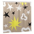 thumbnail image 2 of YFYANG Waterproof Bathroom Shower Curtain, Brown Geometric Star Pattern Shower Curtain Set with Hooks, Home Bathroom Tub Decor - 72 "x72", Plastic Hooks, 2 of 6