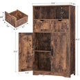 thumbnail image 3 of Storage Cabinet with 2 Drawers and Adjustable Shelves, Floor Cabinet with Doors, Bathroom Storage Cabinet for Living Room, Dining Room, Entryway, Rustic Brown CNSNG008F, 3 of 8