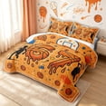 thumbnail image 3 of meiyoeat Dripping Basketball Quilt King for Boys, Orange Number 67 King Coverlet Set, 3-Piece, 1 Comforter and 2 Pillowcases, 3 of 7
