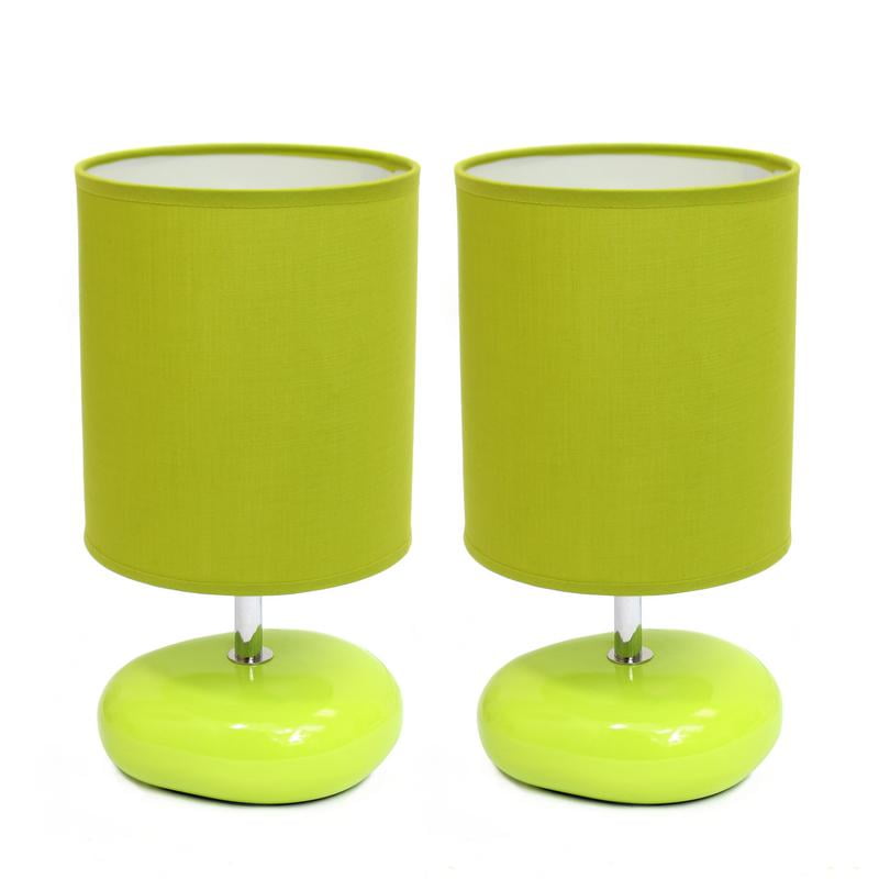 Simple Designs Stonies Green Small Stone Look Lamp - 2 Pack