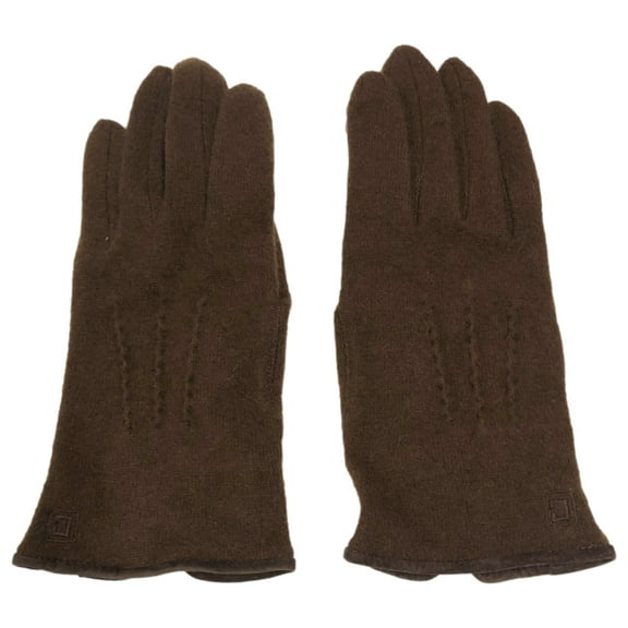 Chaps Womens Sleek Chocolate Brown Wool Blend Gloves Large/X-Large