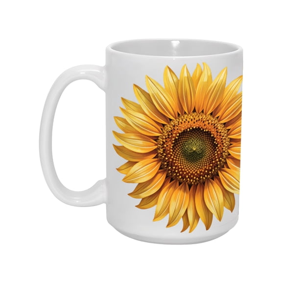 "15oz Sunflower Ceramic Mug - Cheerful & Durable Drinkware for Every Day"