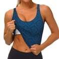 thumbnail image 3 of Fotbe Dark Blue Sujetador Deportivo Largo sin Aros para Mujer con Almohadillas y Soporte Medio, Transpirable y Absorbente, Camiseta Tipo Chaleco o Tank Top-X-Large, 3 of 8