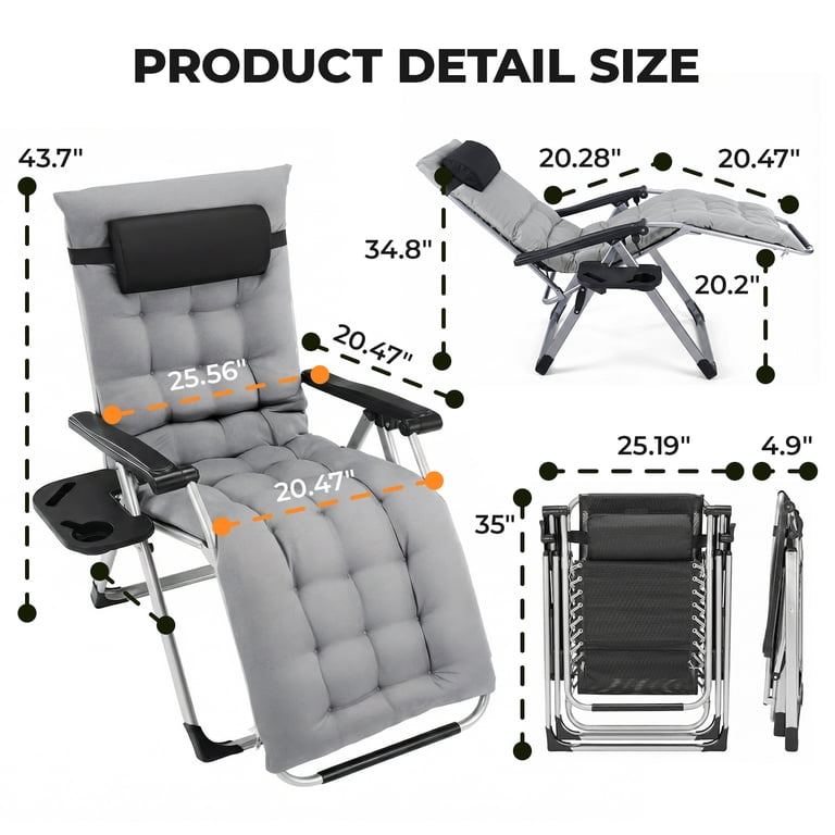 Alvantor Zero Gravity Chair with 440lbs Capacity, Foldable Outdoor