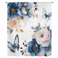 thumbnail image 2 of Vintage Blue Floral Sheer Curtains 72 Inches Long, Farmhouse Flower Butterflies Light Filering Curtains, Breathable Simi Curtain Privacy Drapes for Living Room Bedroom Lightweight Window Treatment, 2 of 9
