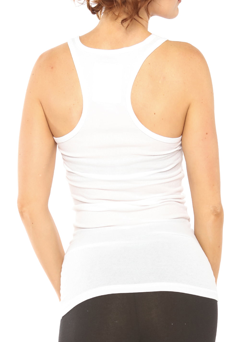 2 Pack Zenana Women's Ribbed Racerback Tank Tops Small White, White at   Women's Clothing store