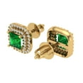thumbnail image 2 of 1.73 ct Screw-Back Stud Earrings for Women | 5mm Princess Cut Simulated Emerald | 18K Yellow Gold, 2 of 5