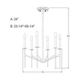 thumbnail image 5 of Vaxcel Kedzie 6 Light 2 Tier Brass Mid-Century Modern Chandelier, 5 of 5