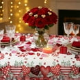 thumbnail image 4 of Sm:)e Valentine's Day Tablecloth 60 x 84 Inch Rectangle, Gnome Truck Red Heart Table Cover, 4 of 9