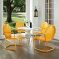 thumbnail image 2 of Pemberly Row 5 Piece Metal Patio Dining Set in White and Tangerine, 2 of 8