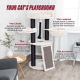thumbnail image 3 of TRIXIE Bovina Plush & Sisal 3-Level 55.5" Cat Tree, Scratching Posts & Hammock, Black, 3 of 8