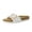 White, variant on Cushionaire Leeds Sandals for Women, Slip On Big Buckle Slide Womens Sandals with Memory Foam Footbed, Comfortable Summer Footwear
