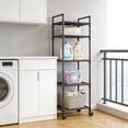 thumbnail image 4 of Kitchen Trolley Storage Rack 54 Inch, Multi Layer Plastic Floor Standing, 360 Degree Silent Wheel Movable, Waterproof Bathroom Laundry Office, Easy Assembly Compact Space Saver, 4 of 6