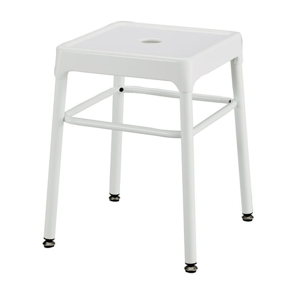 Safco 18" Nylon Steel Backless Guest Stool in White