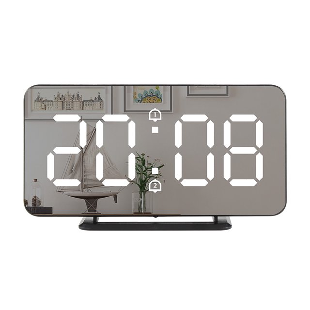 Despertador Led Reloj Digital Multifuncional Espejo Snooze Pantalla Hora Noche Lcd Mesa Luz Oficina Usb Cable Reloj Digital Minnieouse HA017130-00