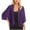 Purple, variant on Luxalzxs Light Cardigans for Women Summer Solid Color Chiffon Sunscreen Cardigan Casual 3/4 Sleeve Open Front Kimono Cardigans Cover Up Dusters