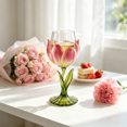 thumbnail image 4 of Flower Tulip Shaped Wine Glass, Decorative Glass Goblet with Leafy Thorn Stem, Versatile Glassware for Home Bar Wedding Banquet Holiday Gathering, 4 of 4