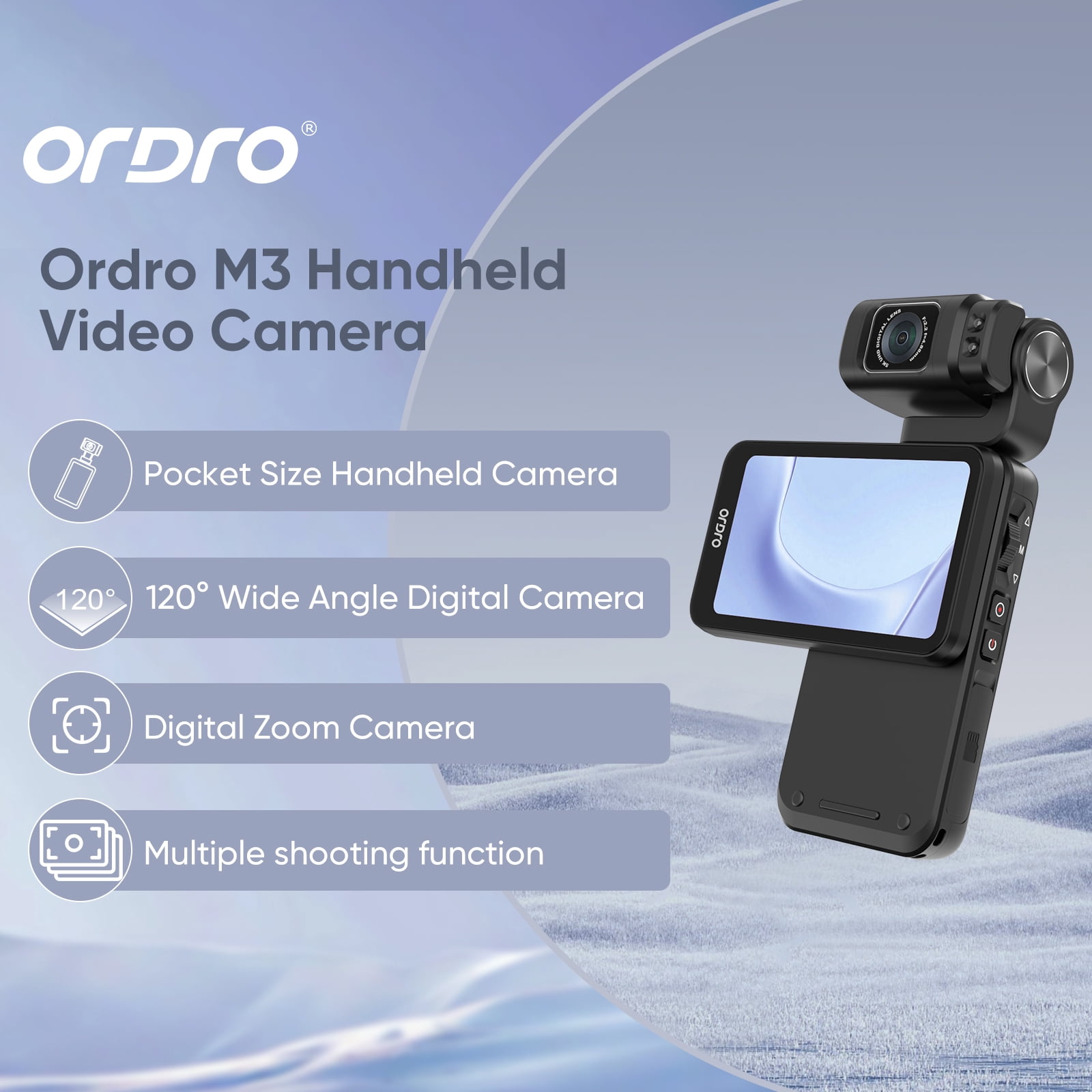 ORDRO M3 Vlog Creators Combo 5K 30FPS Pocket Camera 48MP Photo 3.5” Rotatable Screen Video Camera