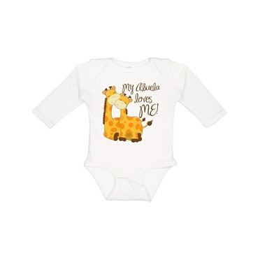 Inktastic My Abuela loves me Boys or Girls Long Sleeve Baby Bodysuit