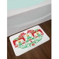 thumbnail image 2 of Polish Folk Bath Mat, Floral Ornament with Dala Horse Symmetric Design, Plush Bathroom Decor Mat with Non Slip Backing, 29.5" X 17.5", Vermilion Earth Yellow, by Ambesonne, 2 of 2