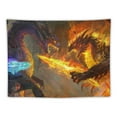 thumbnail image 5 of Creowell  Tapestry Dragon Wall Tapestry Battle of Cool Flame Dragon and Purple Lightning Dragon Wall Hanging Tapestry Wall Art for Living Room, Bedroom, Dorm, Dragon Lover Gift Ideas 40x30inch, 5 of 6