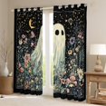 thumbnail image 2 of Manfei Colorful Rustic Flower Curtains Pack of 2 (42x84 Each),Halloween Ghost Curtains Blackout,Retro Daisy Floral Bedroom Curtains For Girls Boys,Super Cozy Room Decor, 2 of 6