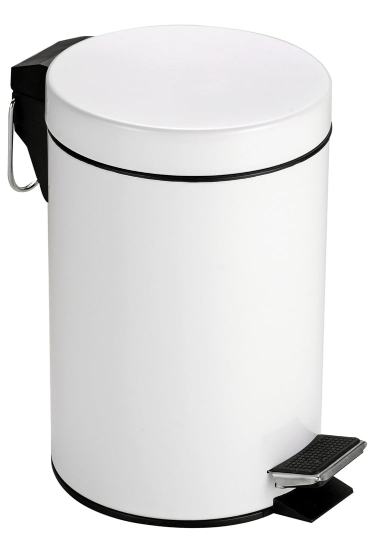 3L Steel Step Bin White