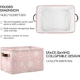 thumbnail image 3 of GZHJMY Storage Basket Christmas Snowflake Pink Foldable Canvas Laundry Baskets Bin Waterproof Inner Layer with Sturdy Handles for Toy Nursery Blanket Clothes 1 Pack, 3 of 7