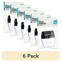 (6 pack) Pen+Gear 2-Hole, Handheld Manual Pencil Sharpener, Black, 1 Count