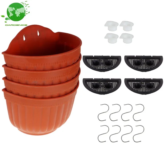 4 Pack Easy To Use Plant Flower Pots Wall Hanging Planter And Accessories