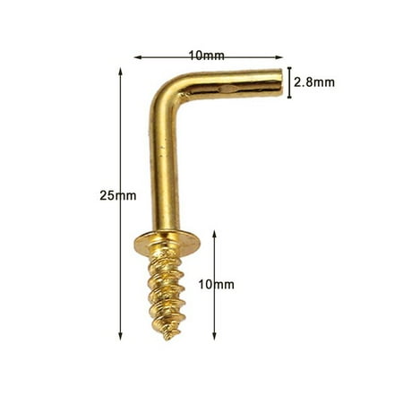 

20pcs/10pcs Right Angle Screws 7 Style Hanger L shape Dresser Cup Hooks Gold Yellow Alloy Frame Sheep Eyes Iron Hanging 7mm-70mm