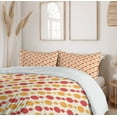 thumbnail image 6 of Ambesonne Retro Duvet Cover Sets, Big Small Dots Chain, 2-King, Marigold Scarlet Cream, 6 of 7