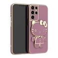 thumbnail image 3 of Funda de teléfono con soporte de espejo Hello Kitty para Samsung Galaxy S23, S22 Ultra, S21, S20 FE, S10, Note 20, 10 Plus, A24, A34, A54, 3 of 5
