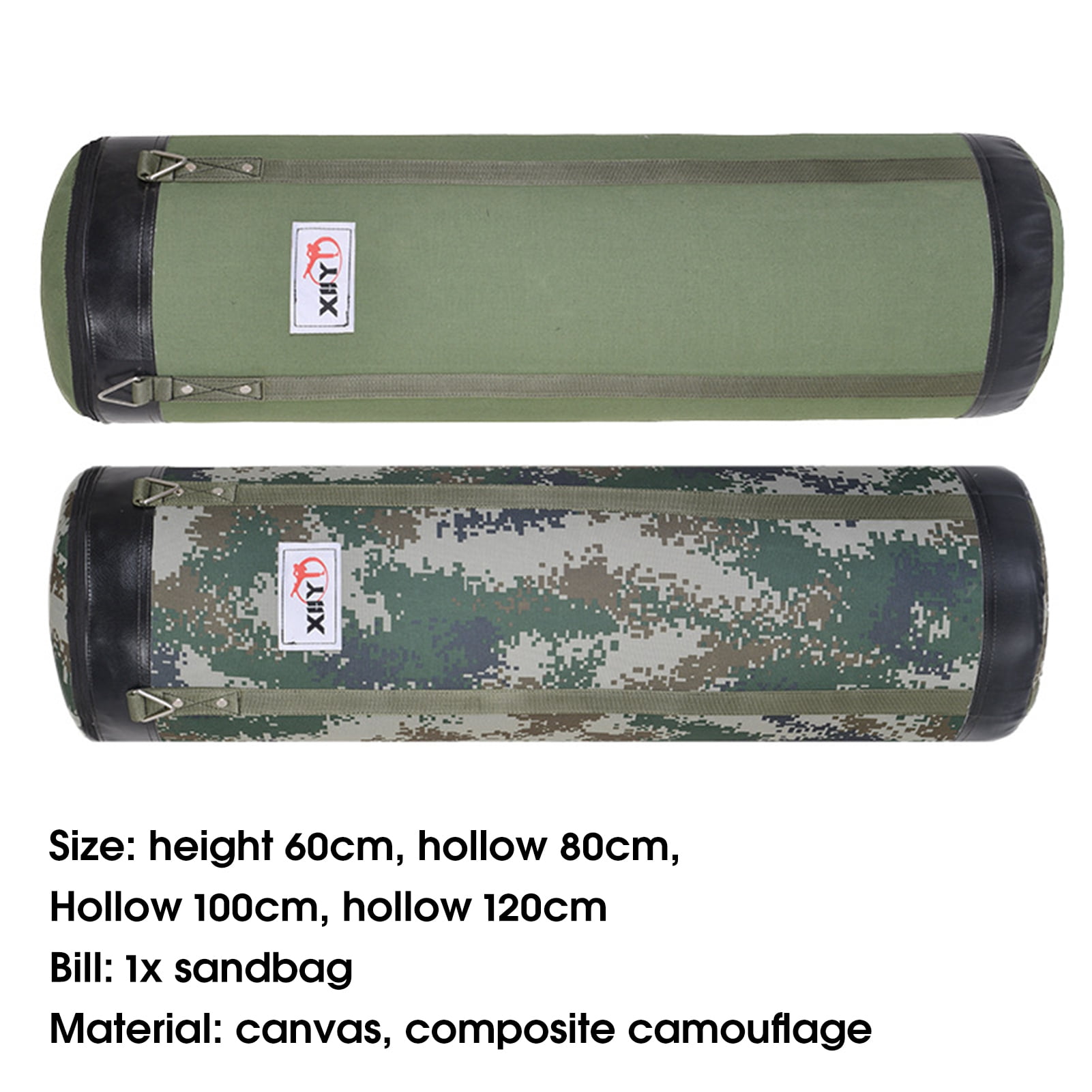 Canvas Boxing Bag Hanging Design High Strength Good Toughness Empty Punching Bags for Gym -Green,120cm