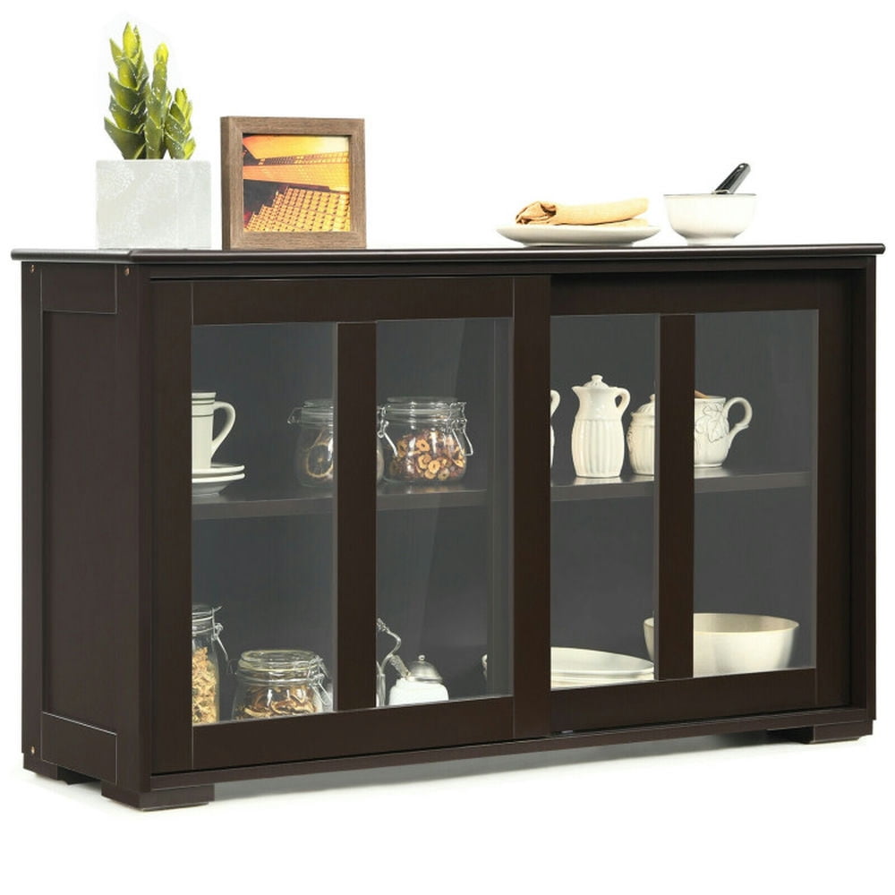 Finihen Kitchen Storage Cabinet, Buffet Sideboard, Sideboard Buffet Cupboard Storage Cabinet with Sliding Door, for Dining Room, Kitchen, Living Room, Brown Finihen Kitchen Storage Cabinet, Buffet Sideboard, Sideboard Buffet Cupboard Storage Cabinet with Sliding Door, for Dining Room, Kitchen, Living Room, Brown
