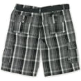 thumbnail image 2 of Ecko Unltd. Pantalones cortos de carga informales a cuadros con cinturón frontal plano para hombre, gris, 34 Ecko Unltd.  Carga, 2 of 2