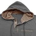 thumbnail image 7 of Men's Long Sleeve Hooded T Shirt Casual Comfortable Pullover Top Lightweight Button Down Shirt for Daily Wear Home Outdoor Hiking Spring Summer Fall Mens Summer Lightweight Pullover Tee Shirts, 7 of 7