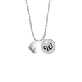 thumbnail image 2 of Delight Jewelry Hope Heart with AB Crystal Silvertone Script Initial Disc - W - Charm Necklace, 20"+3", 2 of 4