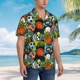 thumbnail image 5 of Xecao Balls print Hawaiian shirt - a stylish short-sleeve button-down for men, perfect for casual beach and tropical outings., 5 of 9