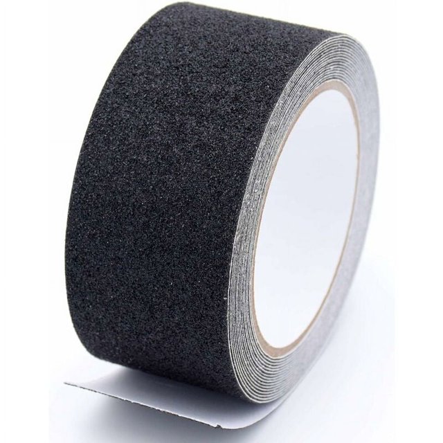 Cinta antideslizante, almohadilla antideslizante negra de grano alto, cinta antideslizante abrasiva de agarre fuerte, cinta abrasiva de riel de seguridad para escaleras, escalones (5 cm x 5 m),