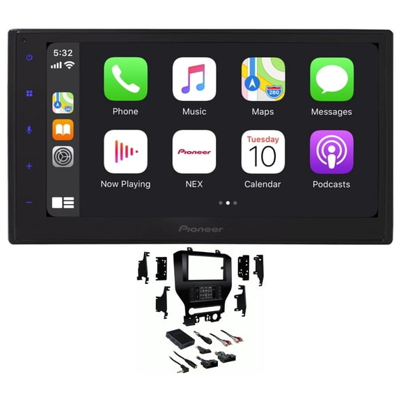 Pioneer Double DIN Bluetooth Car Stereo Upgrade for 2015-2022 Ford Mustang Includes In-Dash Car Stereo, Dash Kit, with 6 Speaker Audio System; with 4.2" Screen