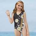 thumbnail image 2 of SEANATIVE One Piece Swimwear for Kids Girls 13-14 Music Keyboards Soft Beach Bathing Suit Daisy Floral Toddler Bathing Suit Girl Sleeveless, 2 of 7