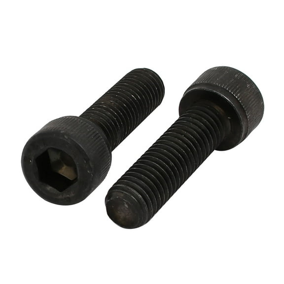 Unique Bargains 2Pcs M10x35mm 12.9 Grade Hex Socket Cap Left Hand Thread Screw Bolt Black Carbon Steel