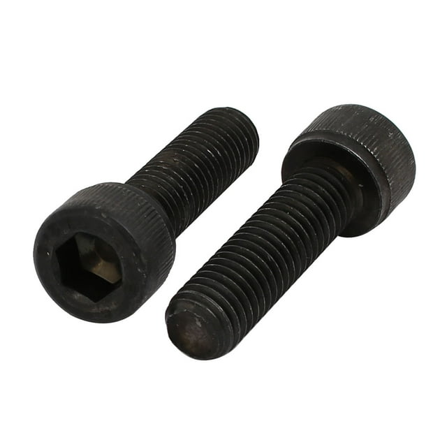 Unique Bargains 2pcs M10x35mm 12.9 Grade Hex Socket Cap Left Hand Thread Screw Bolt Black