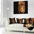 thumbnail image 3 of Designart Face of Male Lion on Black - Abstract Throw Pillow - 18x18, 3 of 5