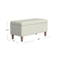 thumbnail image 3 of HomePop Malmo Storage Bench, 36"W x 16"D x 17.5"H, Cream Woven Chevron Pattern, 3 of 10