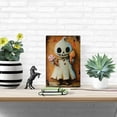 thumbnail image 3 of Vintage Cute Ghost with Pumpkin Painted metal signage - 8x12 "| perfect for Halloween decorations, indoor/ outdoor wall art in homes, bars, cafes, garages and libraries | Durable iron material, 3 of 7